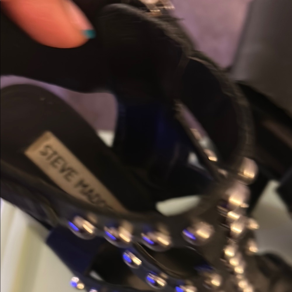 Steve Madden Black Studded Heels